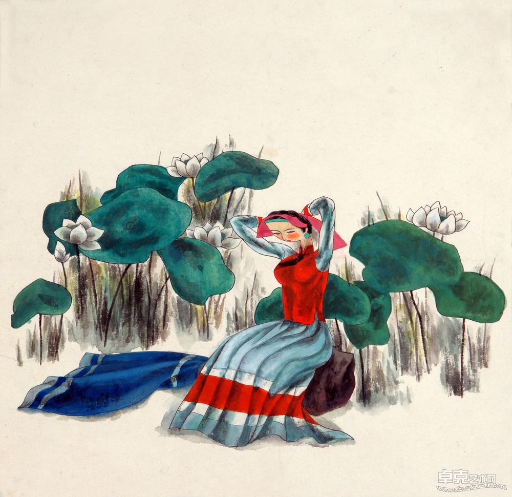 国画仕女系列--插花节3
