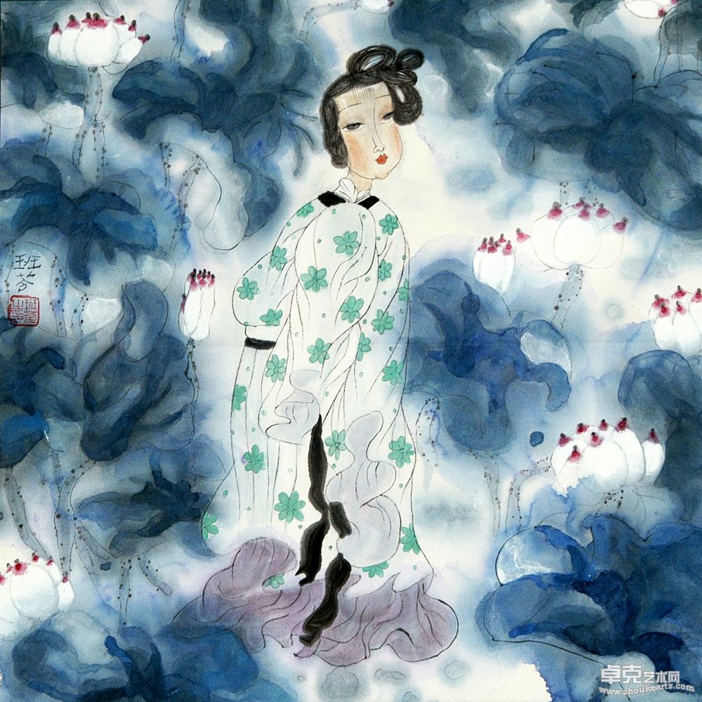 国画仕女系列--寻秋意