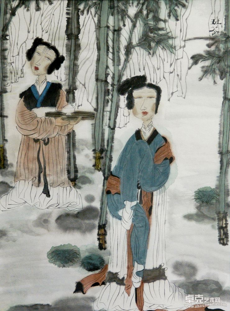国画仕女系列--春雨春风落春丝
