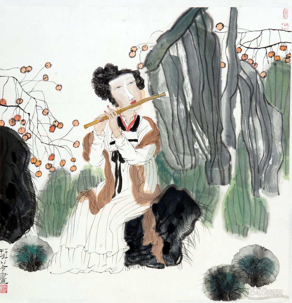 国画仕女系列--一曲新词入清秋