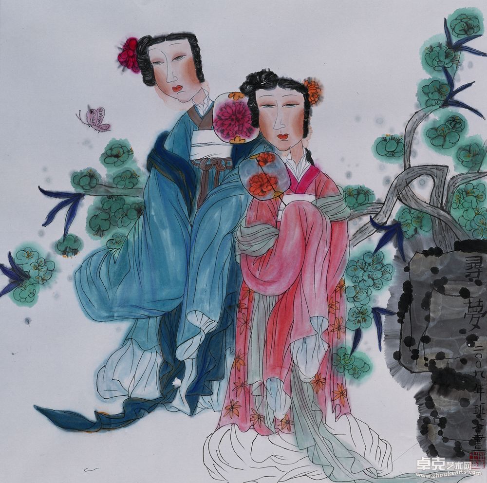 国画仕女系列--寻梦