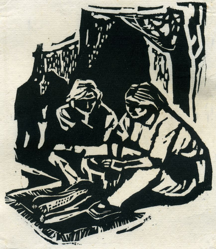 黑白版画系列--织网