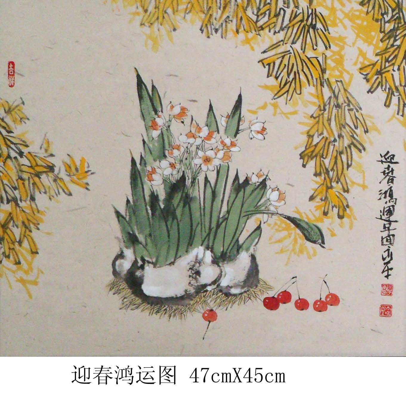 迎春鸿运图45cmX47cm
