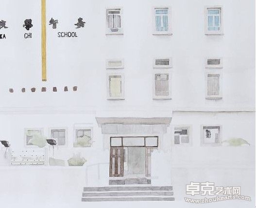 《嘉智中学》(局部) , 110 x 75 cm