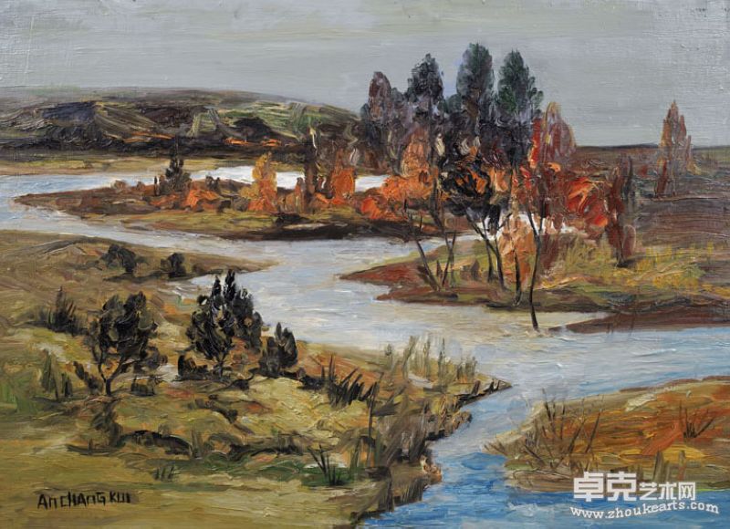 蜿蜒，布面油画100x73 cm   2008