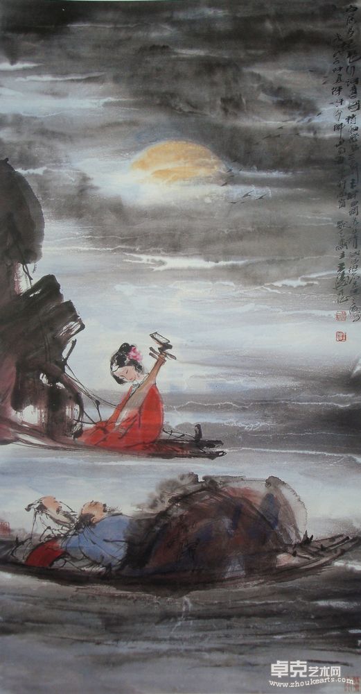 琵琶行诗意图136CMX68CM