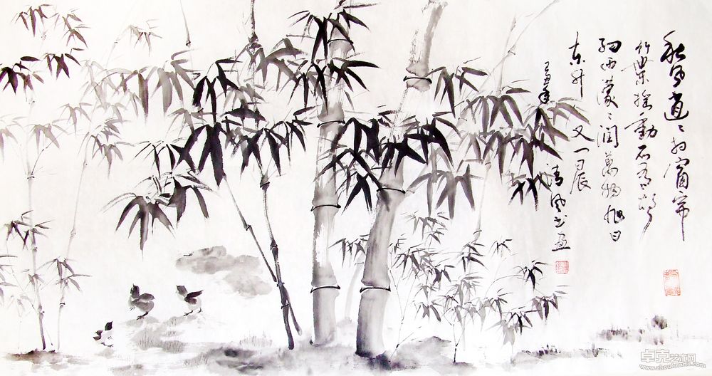 竹鸡图138x69cm