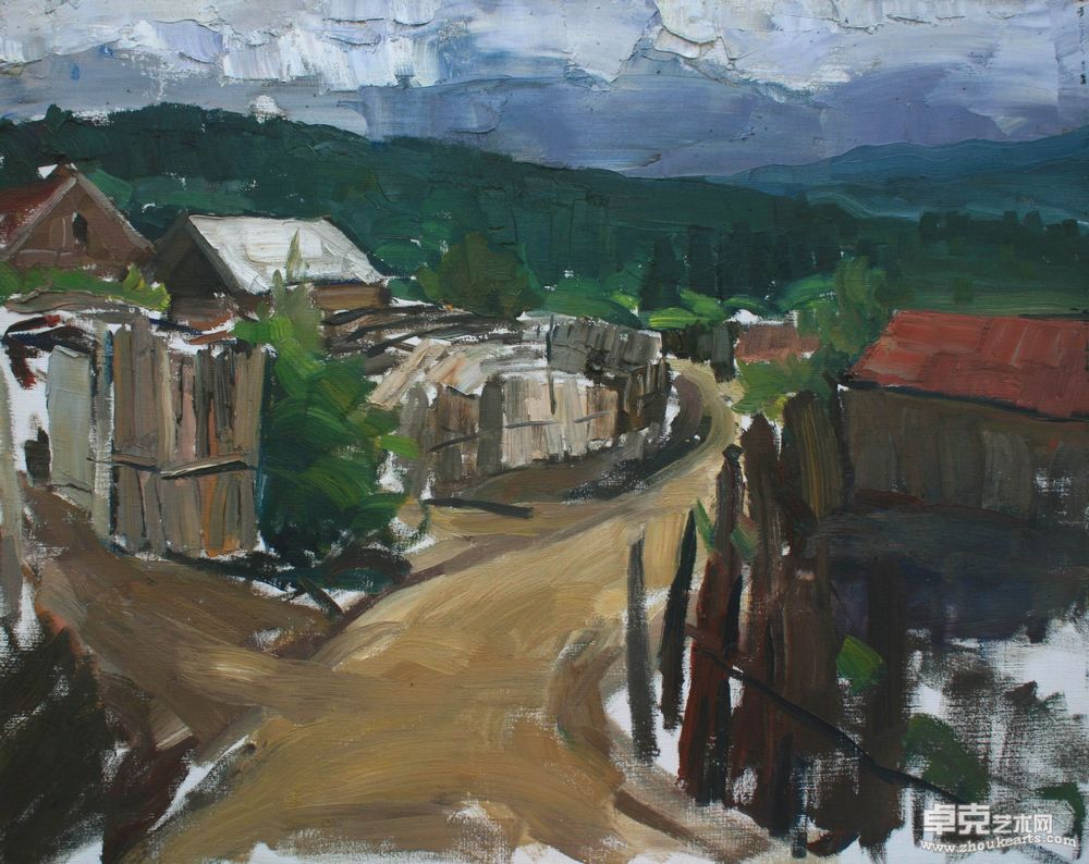 山村80x65cm