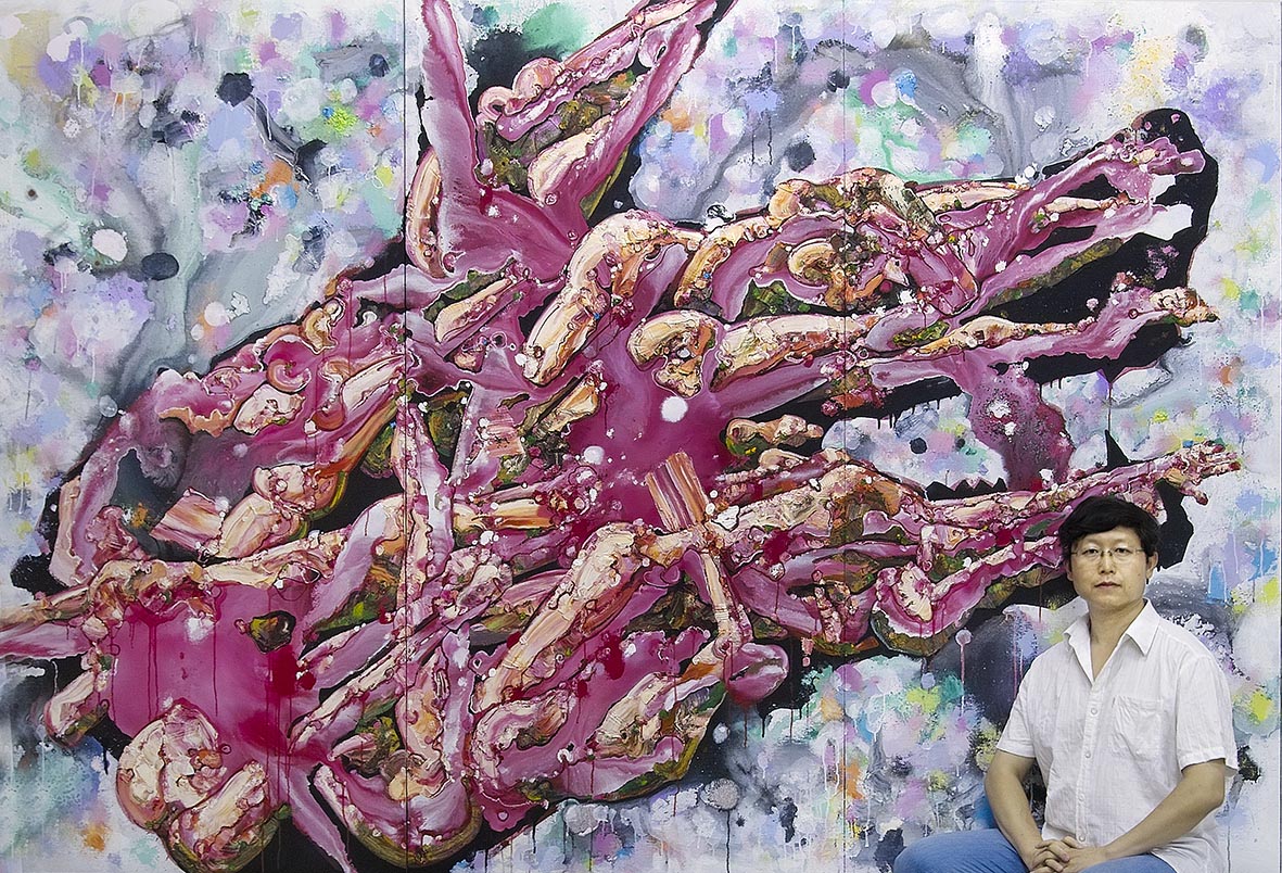 《首·脑——人兽同体》300x200cm