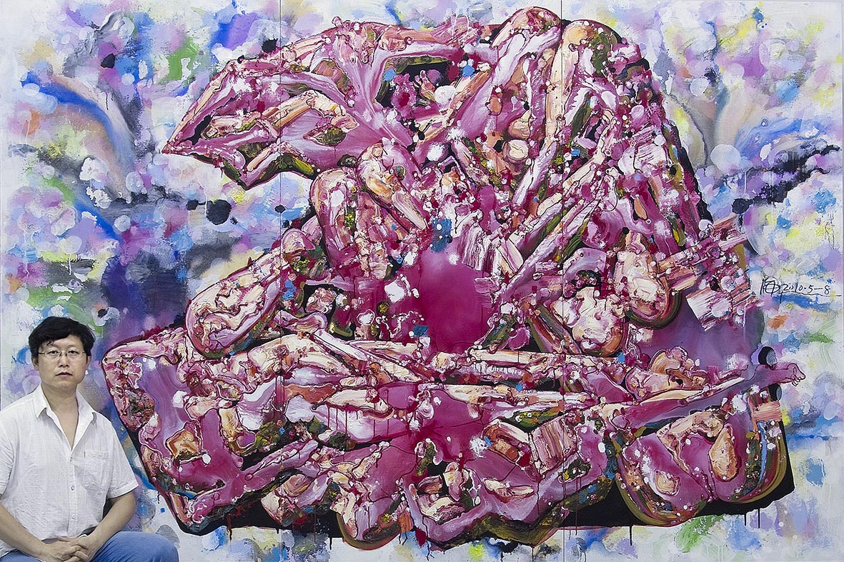 《首·脑——人兽同体》300x200cm