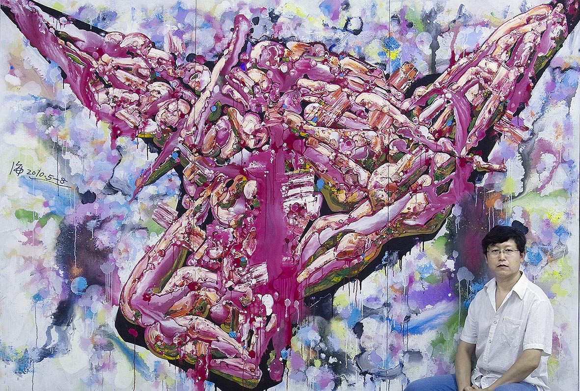 《首·脑——人兽同体》300x200cm