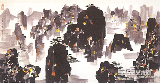 吴冠中《张家界》69×139cm 珂罗版版画