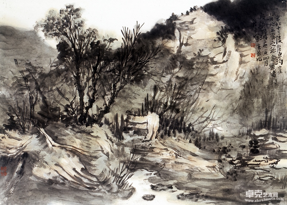沟崖小景42cmx56cm