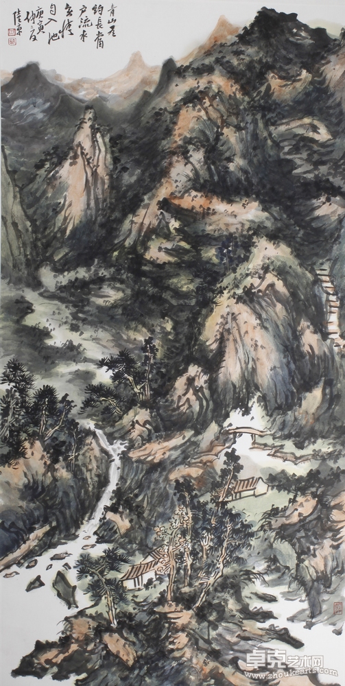 流水无情自入池136cmx68cm