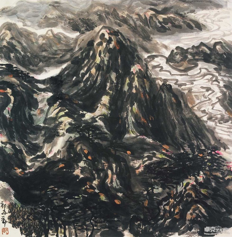林壑图68X68cm