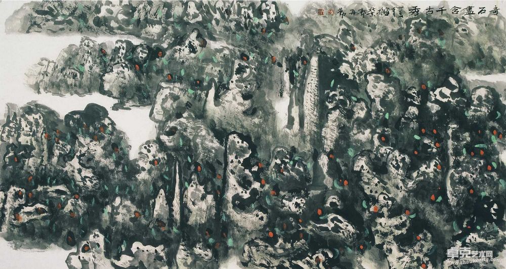 奇石尽含千古秀96X180cm