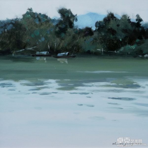 《野渡》50X50CM 布面油画