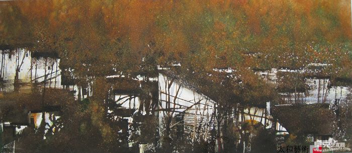 徽州意象·丁村   49×109cm 2009年