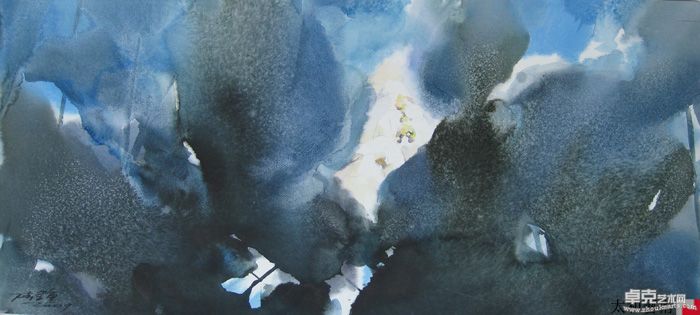 意象荷塘 ·春   49×109cm  2009年
