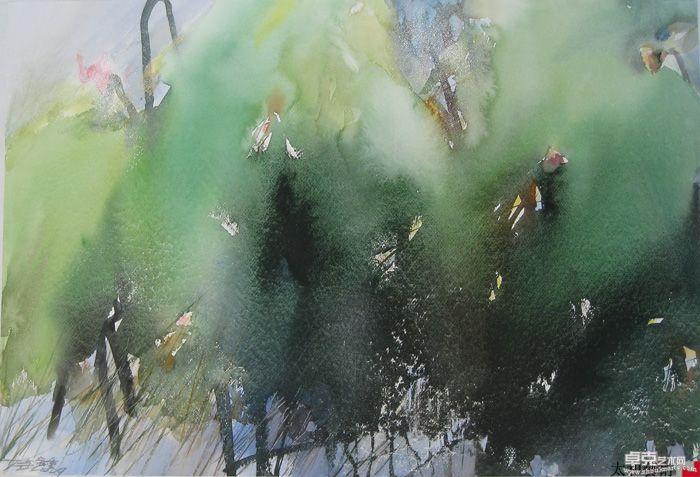意象荷塘·醉绿  54×79cm  2009年