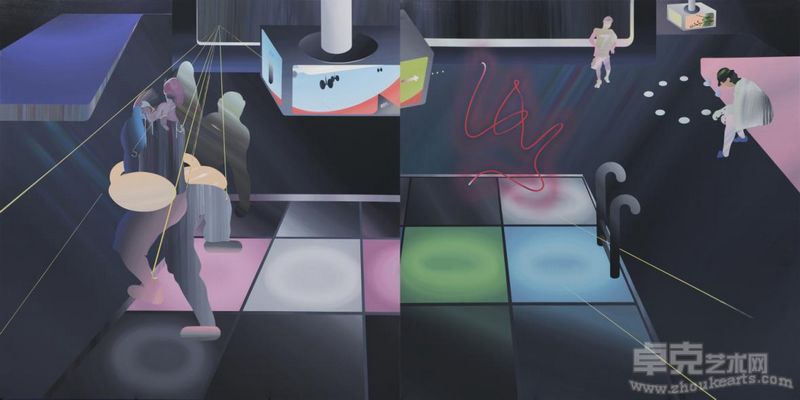 范揚宗_夜店系列1-2_丙烯畫布_180x360cm_2009