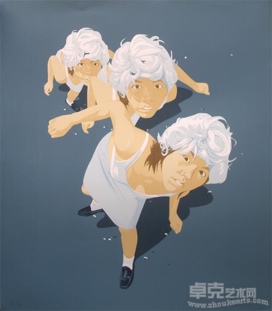 郭伟《女孩》AP 11分之6 88x78cm 丝网版画
