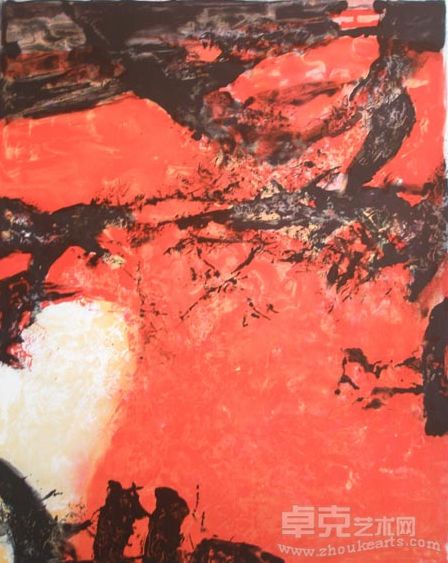 赵无极《夏》 150分之147 75x63cm 石板版画