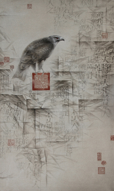 《中国鸟》系列之——孟子曰200x120cm