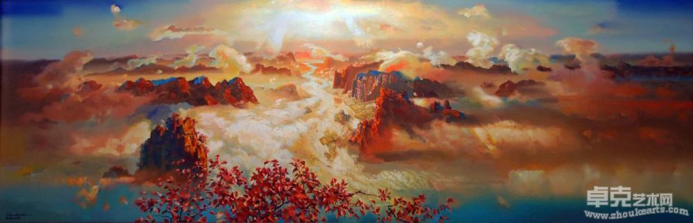 江河天际流300x100cm