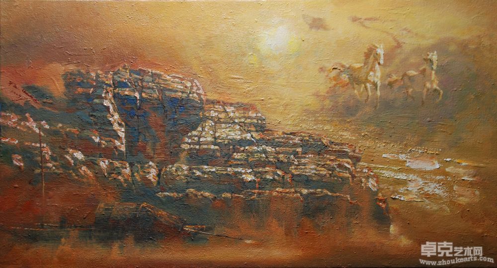 跨越江河130x70cm