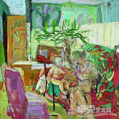 闫平 母与子 120cm X 120cm 1999