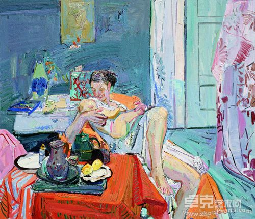 闫平 母与子 140x160cm  2005年
