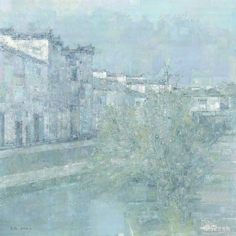 晨雾初开、布面油画、100×100CM、2008年