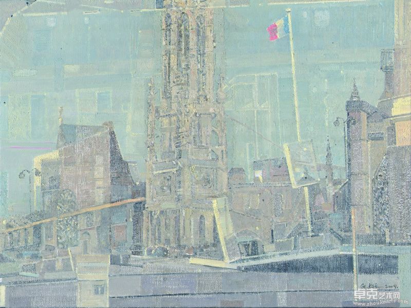 巴黎印象之一、布面油画、80×60CM、2009年