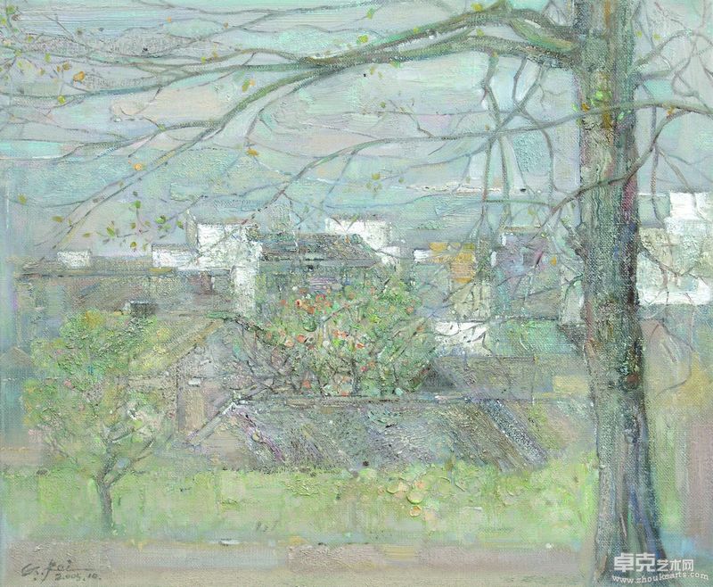 远望、布面油画、73×60CM、2005年