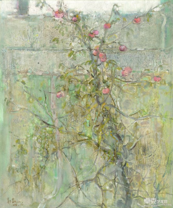 柿子树之一、布面油画、50×60CM、2003年