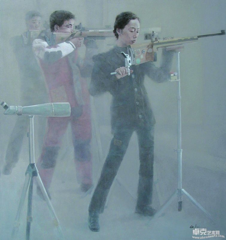 心系靶心——之一、布面油画、170×180CM、2005年