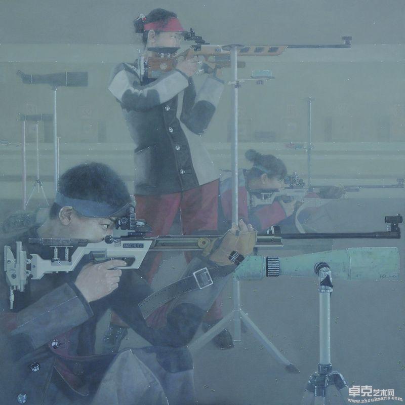 心系靶心——之二、布面油画、170×170CM、2009年