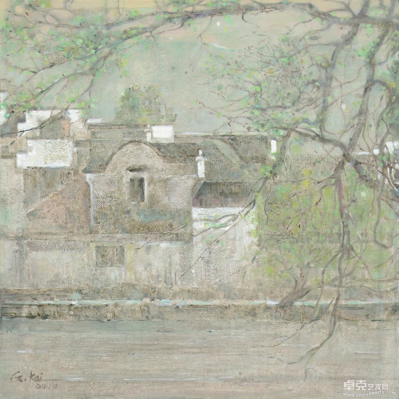 南湖书院、布面油画、60×60CM、2004年