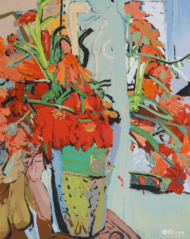 《大非洲菊》闫平95x78cm 丝网版画 阿诗88版画纸