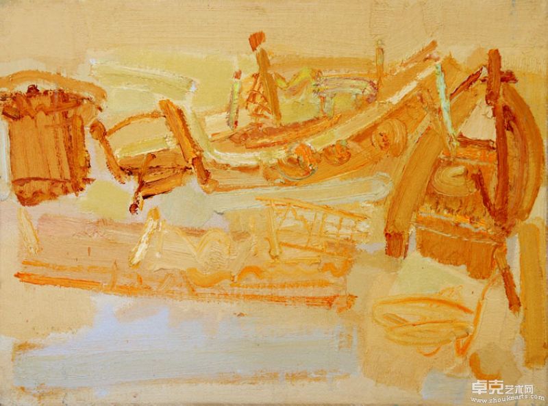 鼓浪屿系船列 60×80cm 布面油画2010