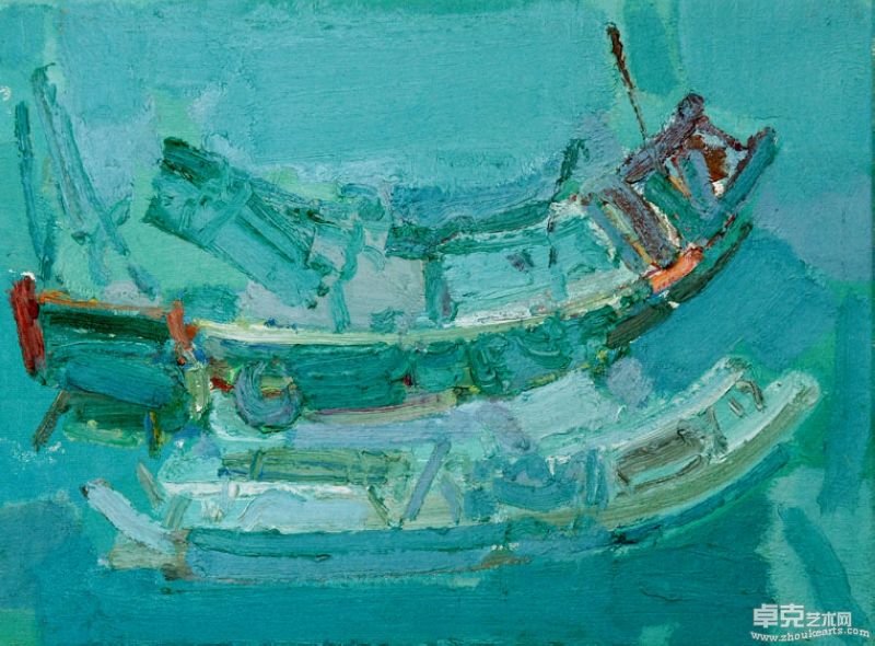 鼓浪屿系船列 60×80cm 布面油画2010
