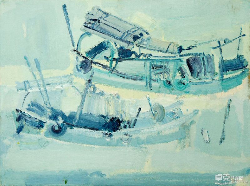 鼓浪屿系船列 60×80cm 布面油画2010.