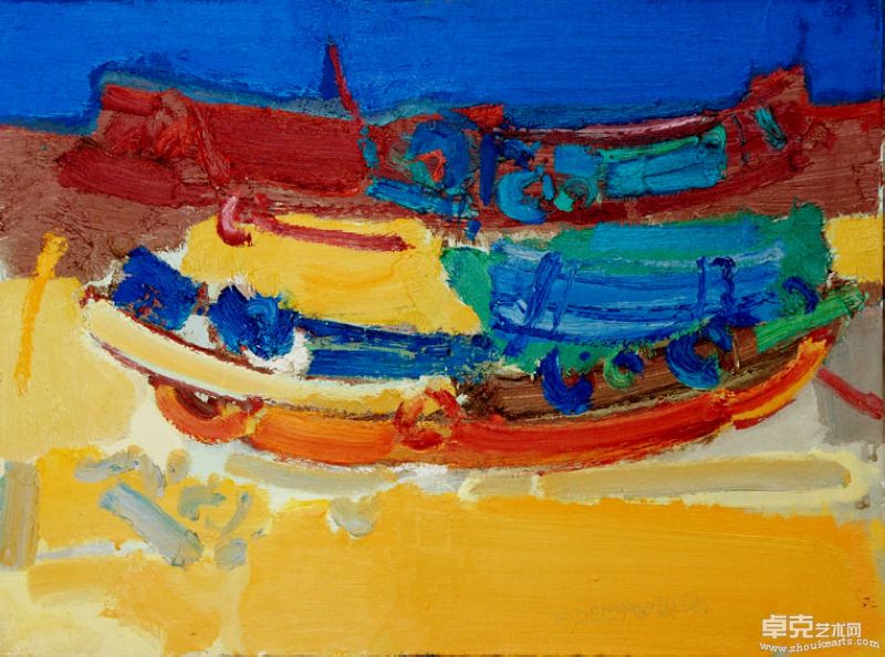 鼓浪屿系船列 60×80cm 布面油画2010