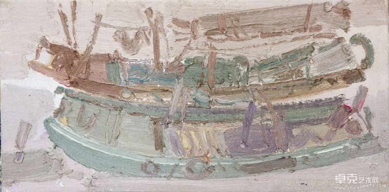 鼓浪屿系船列40×80cm 布面油画2010