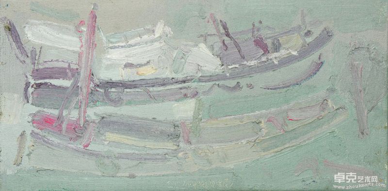 鼓浪屿系船列 40×80cm 布面油画2010