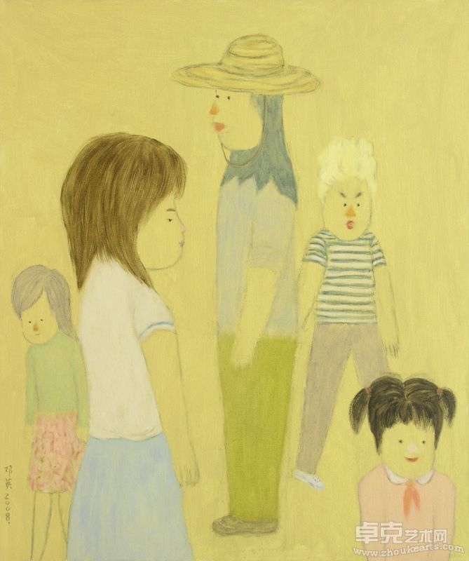 邓英——《五个人》60X50cm 布面油画 2009年