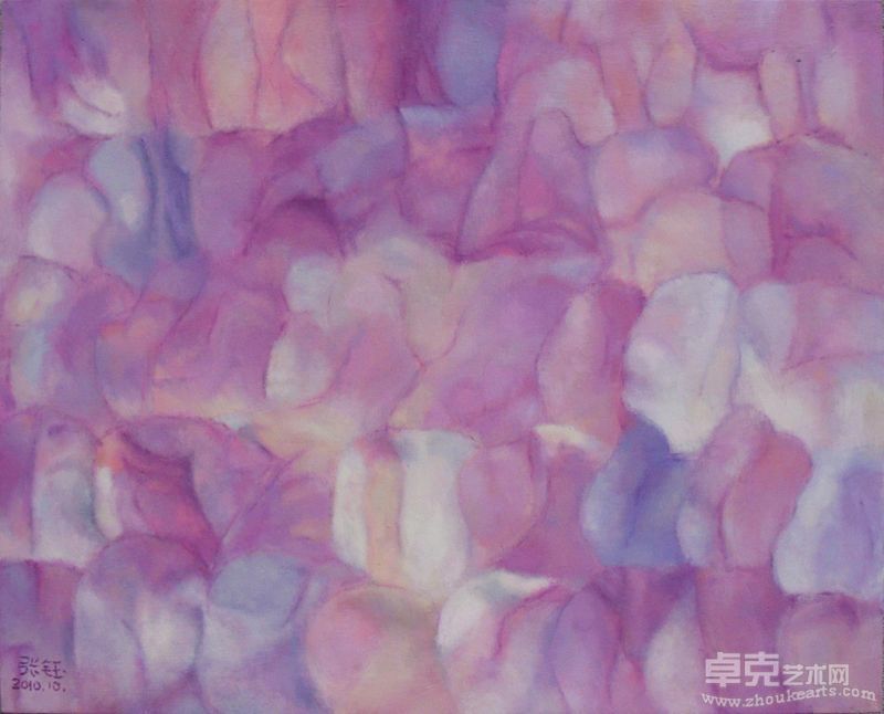 张钰,《玫瑰花开2010.10》布面油画,2010年10月,65cm×80cm