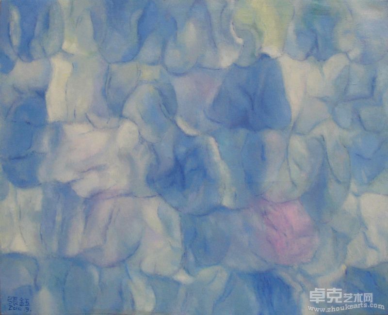 张钰,《瑰花开2010.9》布面油画,2010年9月,65cm×80cm