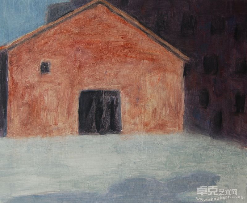 郭锐《楼前的房坐》70×85cm油画2011年